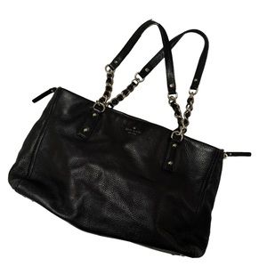 Kate Spade Black Leather Chain Link Shoulder Bag